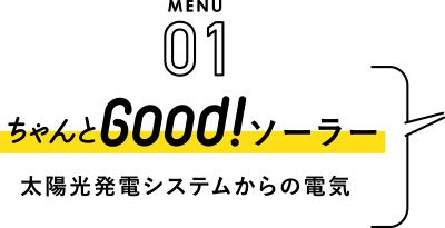 MENU01 ちゃんとGood!ソーラー 太陽光発電システムからの電気